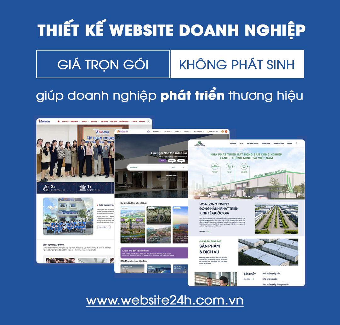 Thiết kế website doanh nghiệp chuyên nghiệp Website24h